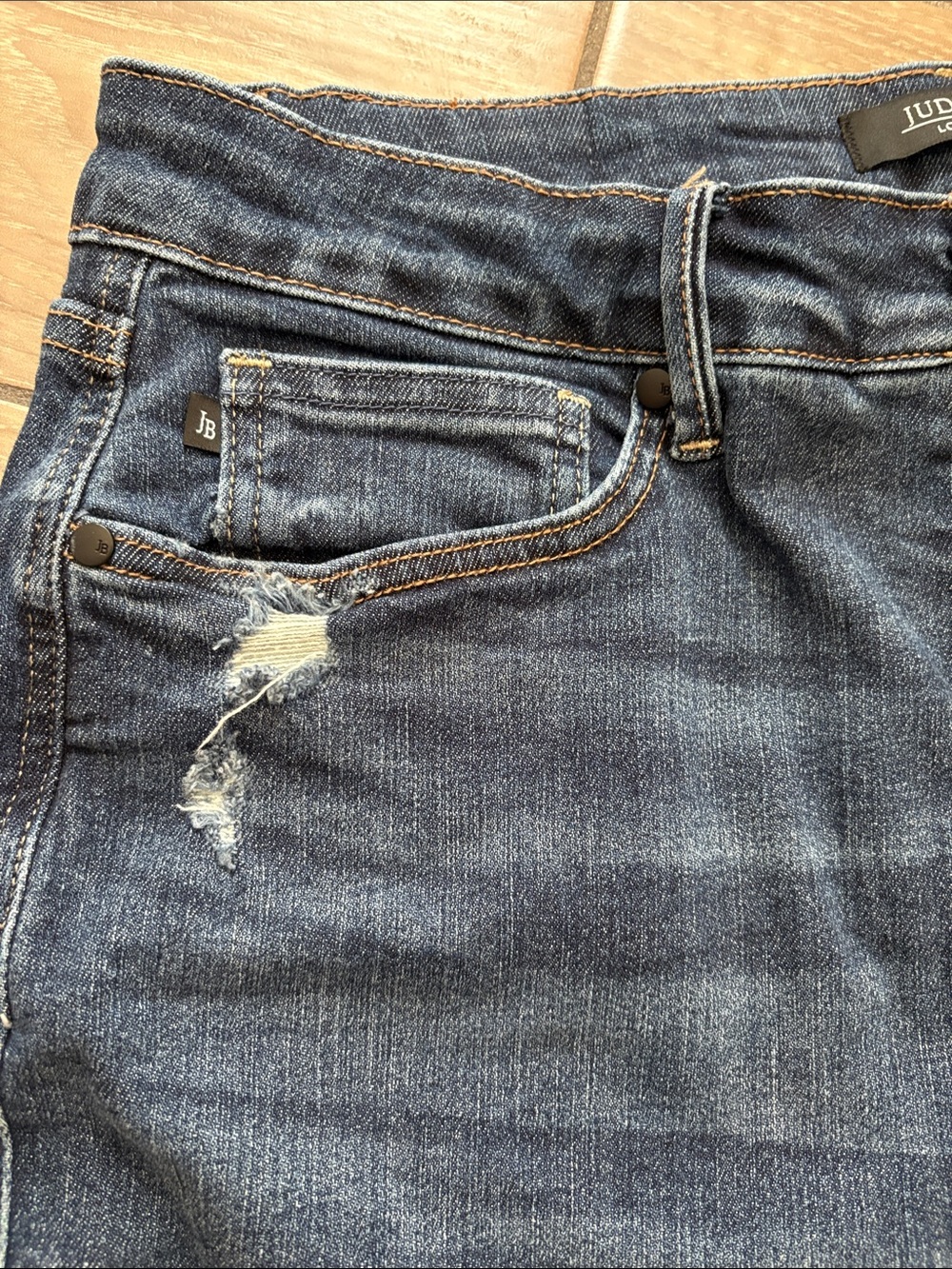 Judy Blue High Rise Control Top Distressed Flare Jeans JB88739 Womens 14W NWOT - Picture 5 of 9